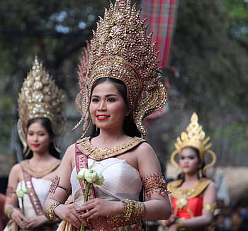tanečník, Asie, tradiční, thai, khmer, Thajsko, lidé, kultura, dívka, náboženství, žena