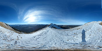 pokryté, kopců, den, zimní, panoráma, hory, sníh, allgäu, nebe, 360 stupňů panorama, 360 °