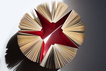five red books, books, pages, expanded, star, red, sigmund freud, student's edition, book pages, read, literature