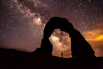 utah oblouky, národní, park, jemný oblouk, západ slunce, Skála, formace, pískovec, moab, oblouky, hvězd