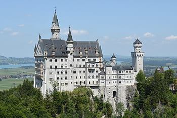 hrad, architektura, budova, neuschwanstein, Německo, krajina, scénický, starý, les, Alpy, bavorské