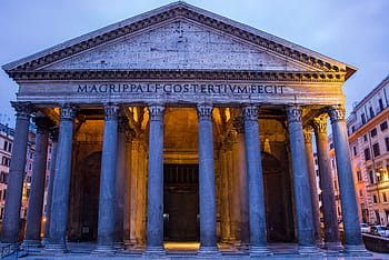 panteon, Řím, Itálie, architektura, budova, památník, historický, cestovní ruch, kámen, chrám, antický