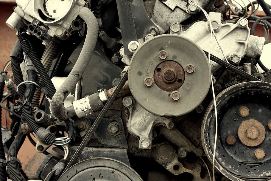 car engine block, engine, vehicle, gears, belts, motor, auto, power, metal, automobile, automotive