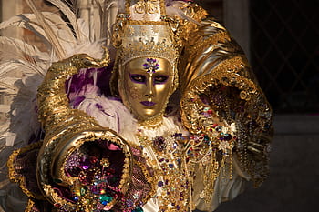 Venesia, carneval, topeng, karnaval, emas, ornamen, kostum, kilau