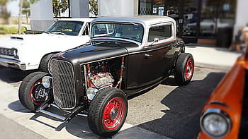 selektivní, zaostřovací fotografie, klasický, Černá, šedá, retro, auto, přeprava, provoz, silnice, staré auto