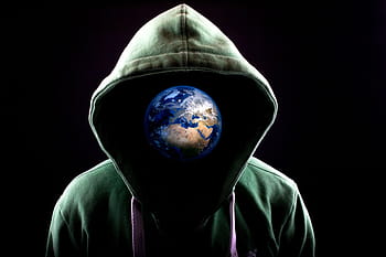 Terre, sweat à capuche, édité, monde, planète, protection, protéger, global, tout, univers, globe
