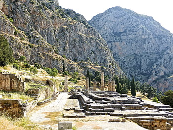 delphi, ruiny, Dějiny, antický, starověké, Řecko, starý, klasický, historický, archeologický, chrám