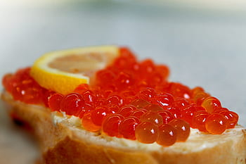 červený kaviár, plody moře, sendvič, snídaně, stálý život, Červené, kaviár, občerstvení, výživa, makro, jídlo