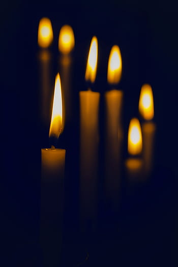 lit white candles, candle, flame, light, dark, fire, flame. light, illuminated, glowing, burning, night
