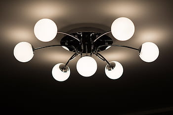 silver-colored, frame, glass, pendant, lamp, ceiling lamp, chandelier, bulbs, interior design, room lighting, lamps