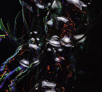 abstract, bubble, macro, art, creative, dark, reflection, lights, soap, close up, air