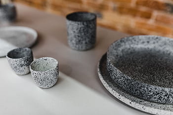 cerâmica, pratos, louças, utensílios de cozinha, toalha de mesa, coleção