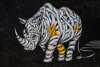 street art rhino, captured, wall, canon 6, 6d, Street art, rhino, Canon 6D, DSLR, urban, graffiti