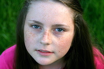 woman taking selfie, Freckle, Face, Portrait, Grass, freckle face, people, women, outdoors, females, one Person