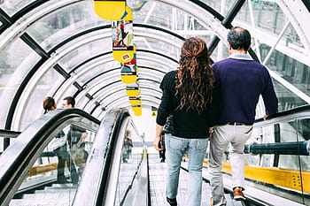going, modern, escalator, paris, france., captured, canon 6, 6d, People, going down, Centre Pompidou
