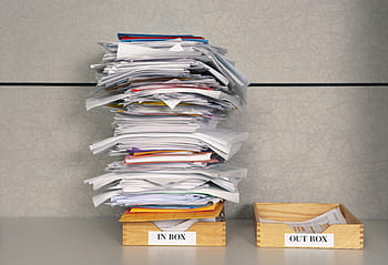 pile, documents, box, management, time, life, inbox, outbox, email, document, stack