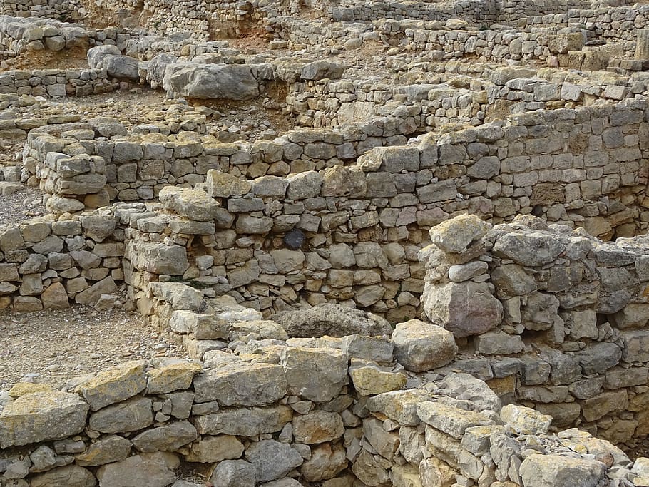 kámen, zeď, cestovat, starý, architektura, archeologie, římský, římská stavba, Římské pozůstatky, empúries, ampurias