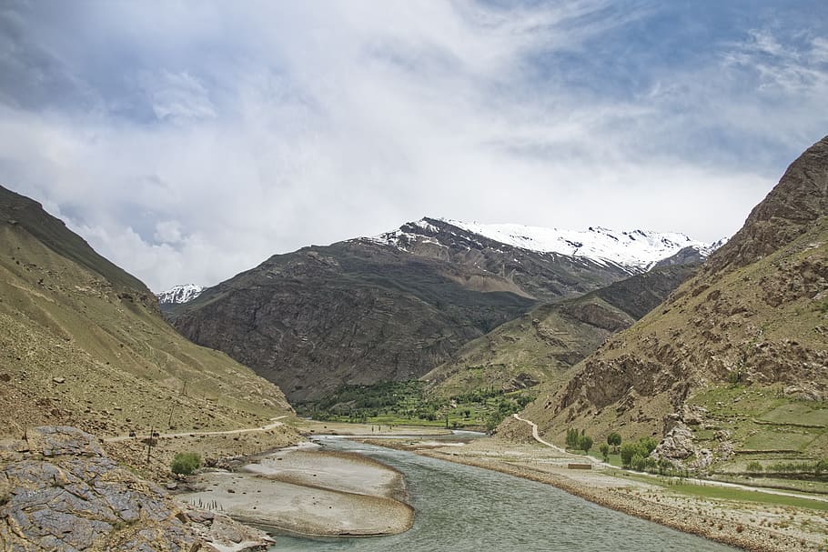 tajikistan, province of mountain-badakhshan, pamir, high mountains, pandsch valley, pansch river, river, water, landscape, nature, mountains