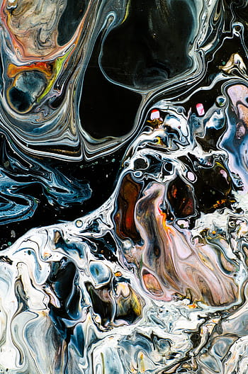 closeup, assorted, color, abstract, painting, flow, river, black, abstract art, background, modern