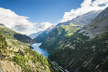 Vodní nádrž, Krásná, hory, mraky, přehrada, Evropa, les, čerstvý vzduch, tráva, zelená, kopců