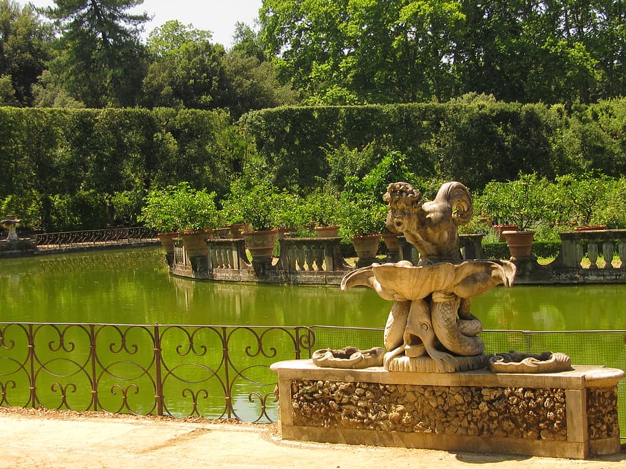 florence, boboligarten, neptune socha