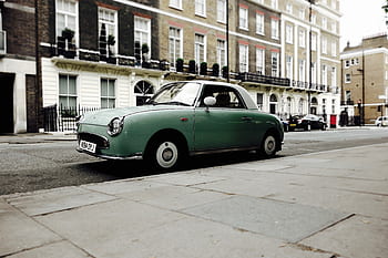 car, travel, transportation, vehicle, old, vintage, green, urban, city, road, street