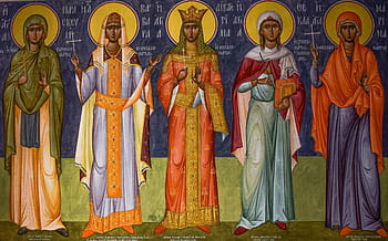 religione, iconografia, stile bizantino, arte, santo, donne, pittura, spiritualità, Chiesa, gruppo, ortodosso