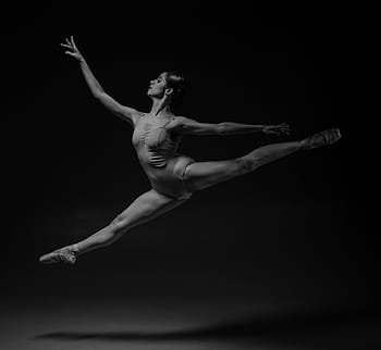 ballerine dansante, foncé, pièce, personnes, femme, noir, blanc, Danseur, noir et blanc, ballet, ballerine