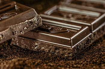 shallow, focus photography, black, chocolate, dark, coffee, confiserie, dark chocolate, chocolatier, coffee powder, gourmet