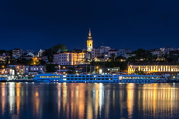 belgrade, Serbie, rivière, architecture, ville, église, orthodoxe, historique, paysage urbain, centre ville