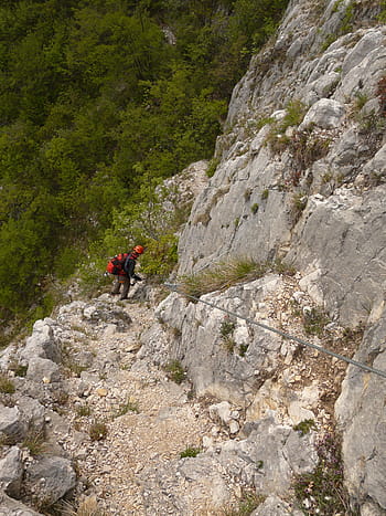 climbing, garda, rock crash, rock edge, perpendicular, steep, via ferrata f susatti, bergtour, hike, climbing route, climbing platform system
