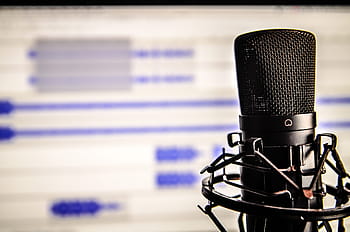 černý kondenzátor mikrofonu, mikrofon, Zvuk, počítač, nahrávání zvuku, záznam, evidence, mikro, stereo, přístroj, Černá