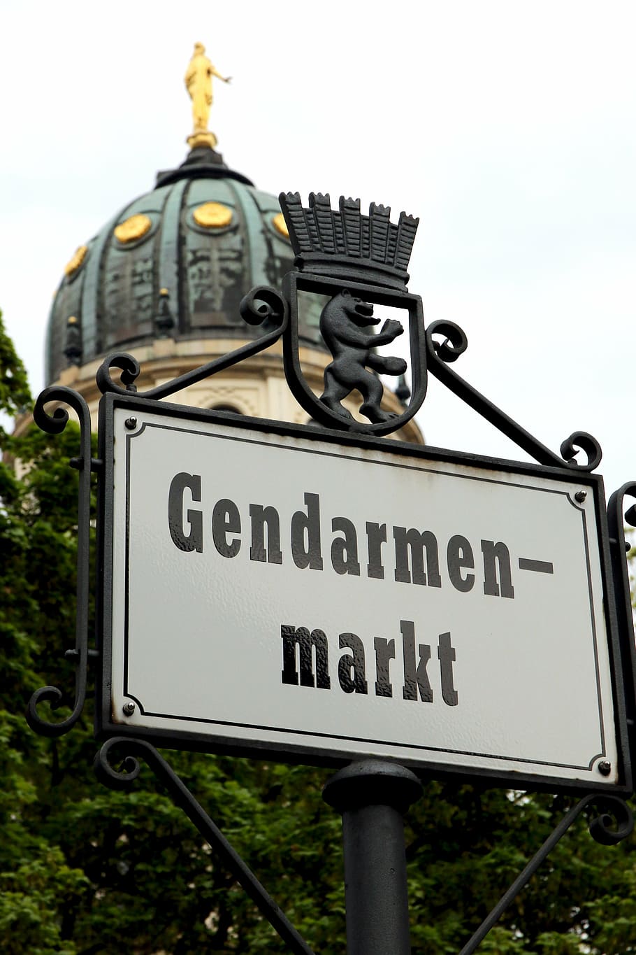 gendarmenmarkt, berlin, paris cathedral, dome, building, germany, street sign, historically, sign, road Sign