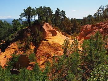 okker sziklák, okker, roussillon, szikla, látnivalók, luberon masszív, Franciaország, Vaucluse, okkerbánya, okker kőbánya, Provence