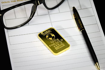 100 grams, global, fine, gold, chip, sticker, business, office, paper, pen, eyeglasses