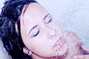 woman, taking, shower, adult, bath, beautiful, close-up, face, girl, hair, model