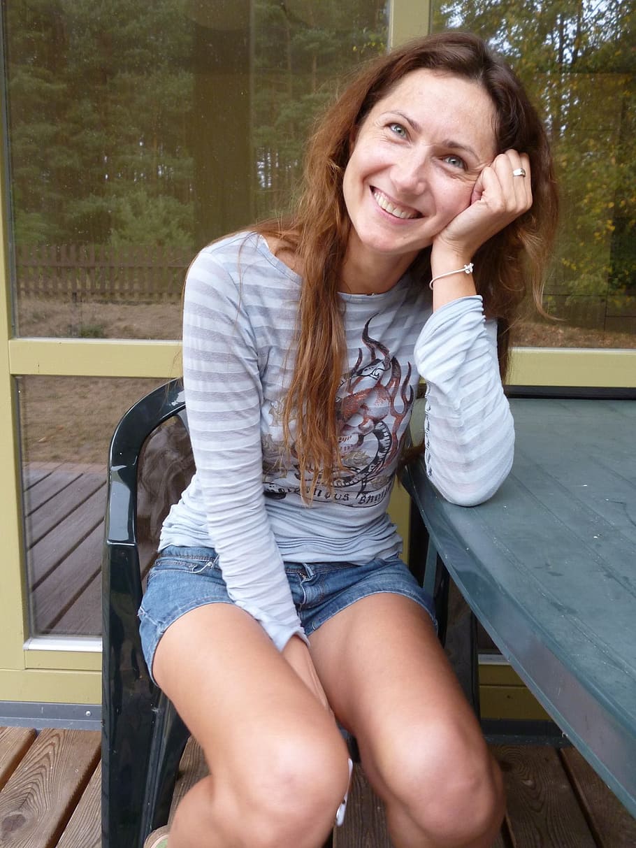 dívka, bruneta, usměj se, Příroda, štěstí, tvář, ženský, žena, dáma, Jasný, osoba