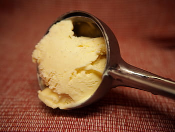 scoop, ice cream, brown, surface, ice, dessert, sweet, vanilla ice cream, food, vanilla, melt