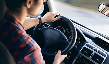 selektivní, zaostřovací fotografie, muž, řízení, vozidlo, auto, řízení automobilu