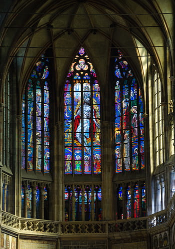 st vitus cathedral, dom, cathedral, prague, church, architecture, building, czech republic, gothic, historically, church window
