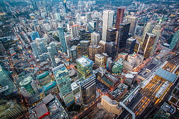 panoráma města výstřel, panoráma města, výstřel, toronto, Kanada, městský, město, městské panorama, mrakodrap, centrální čtvrti, městské scény