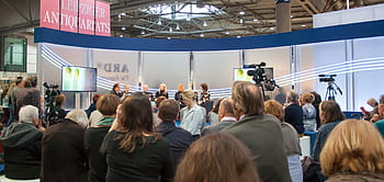 group of people, book fair, fair, human, leipzig, event, many, mass, film, studio, interview