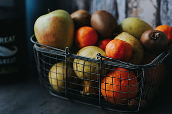 Apel, keranjang, jeruk, pir, kiwi, Buah