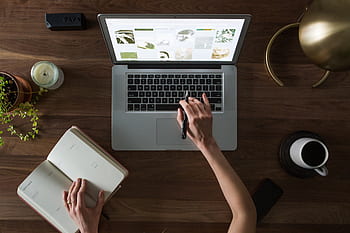 laptop, mac, počítač, prohlížeče, výzkum, studie, podnikání, kancelář, práce, lavice, káva