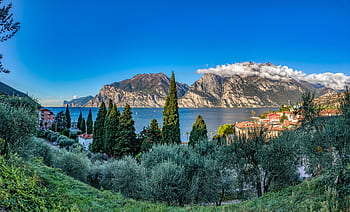 torbole, garda, italy, lake, mountains, vacations, landscape, outlook, water, panorama, garda mountains