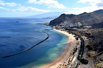 strand, tenerife, kilátás, tájkép, Kanári szigetek, tengerpart, természet, Spanyolország, nyári