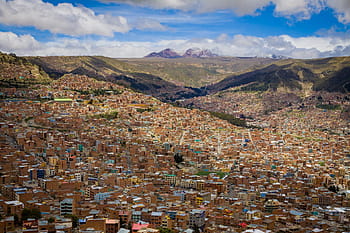 Antenne, Aussicht, Beton, Gebäude, Klippen, la paz, Süden, Amerika, la, paz, Bolivien
