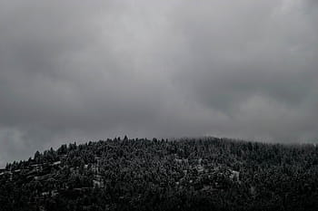 dağ, gri, gökyüzü, gri tonlama, bulutlu, gündüz, ağaçlar, bitki, doğa, dış mekan, dağlık