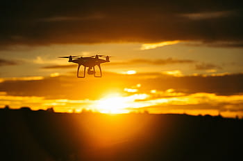 drone during sunset, mountain, sky, clouds, nature, drone, sunset, view, aerial, technology, air Vehicle
