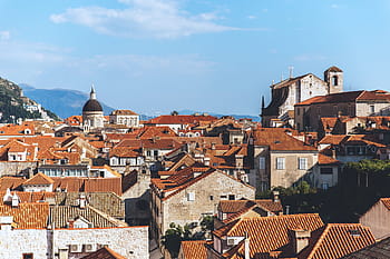 orange terracotta, tiled, rooftops, croatia. dubrovnik, used, filming, area for, king’s, landing, fictional, city
